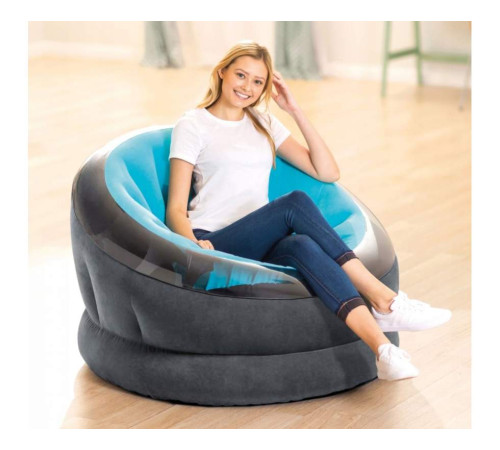 Крісло надувне INTEX 68582 112x109x69 см, блакитне