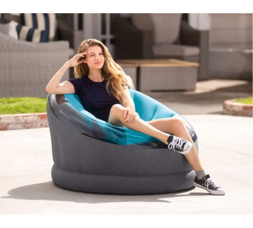 Крісло надувне INTEX 68582 112x109x69 см, блакитне