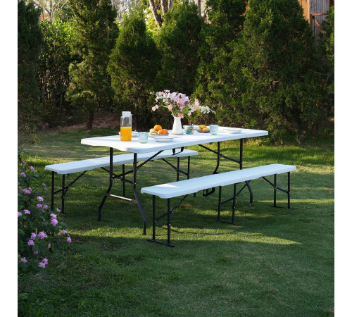 Стіл туристичний NILS CAMP NC1618 180 х 74 х 73 см, білий