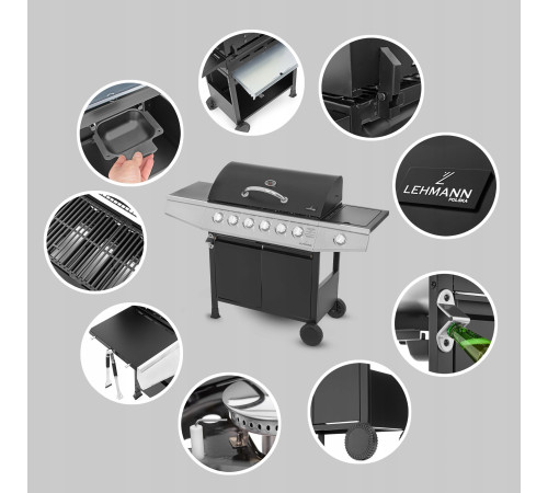 Газовий гриль LEHMANN VEGAS 12.8 kW 33.5 см x 72 см Газовий гриль LEHMANN VEGAS 12.8 kW 33.5 см x 72 см