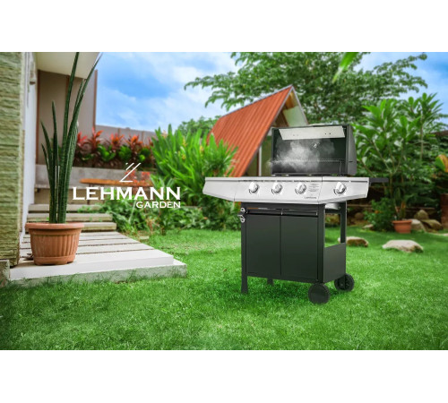Газовий садовий гриль Lehmann Texas 2 кВт 33,5 см x 53 см Газовий садовий гриль Lehmann Texas 2 кВт 33,5 см x 53 см