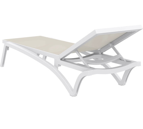 Шезлонг Siesta Pacific, 193 х 68 х 35 см - біло-бежевий