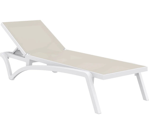 Шезлонг Siesta Pacific, 193 х 68 х 35 см - біло-бежевий