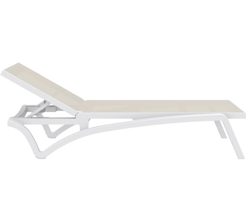 Шезлонг Siesta Pacific, 193 х 68 х 35 см - біло-бежевий