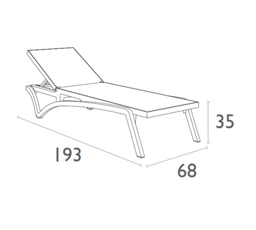 Шезлонг Siesta Pacific, 193 х 68 х 35 см - біло-бежевий