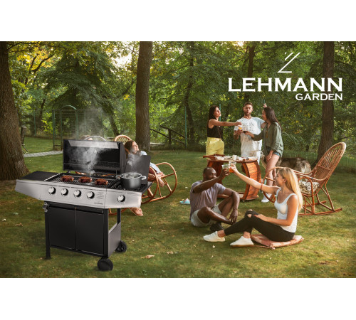 Газовий садовий гриль Lehmann Ohio 9,3 кВт 33,5 см x 61 см Газовий садовий гриль Lehmann Ohio 9,3 кВт 33,5 см x 61 см