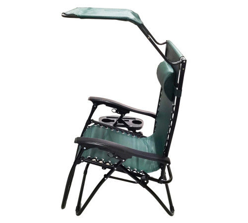 Шезлонг із захисним козирком Bonro SP-167A, 173 х 52 х 108 см - зелений