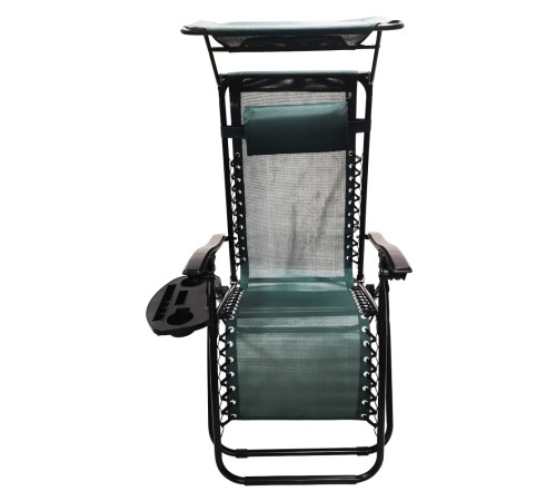 Шезлонг із захисним козирком Bonro SP-167A, 173 х 52 х 108 см - зелений