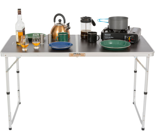 Стіл розкладний Highlander Compact Folding Table Double FUR077-GY, 70 x 120 x 60 см - сірий