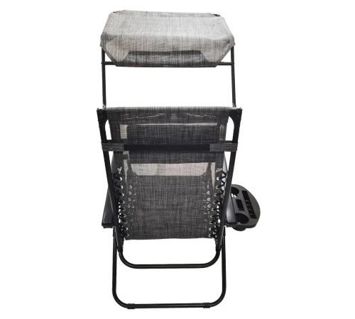 Шезлонг із захисним козирком Bonro SP-167A, 173 х 52 х 108 см - сірий