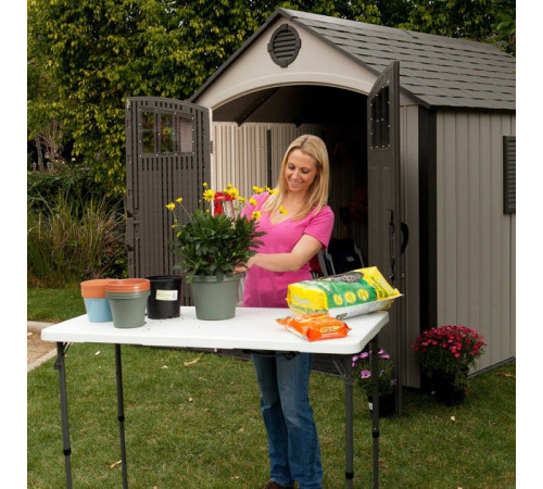 Стіл розкладний Lifetime 4428 регульований, білий граніт, 122 см