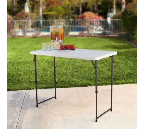 Стіл розкладний Lifetime 4428 регульований, білий граніт, 122 см