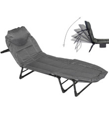 Шезлонг розкладний Bonro B2002-4, 127 х 61 х 80 см - темно-сірий