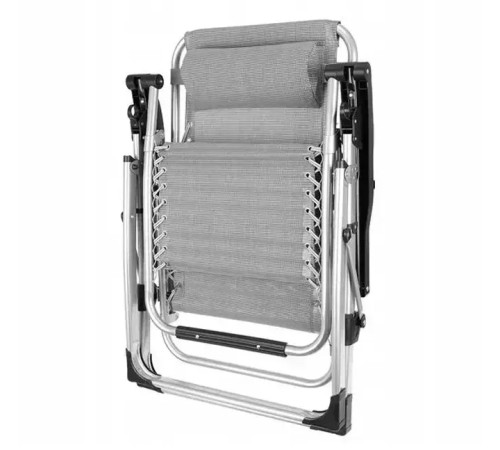 Шезлонг складаний Bonro BG-007, 173 х 47 х 111 см - сірий