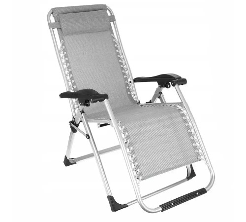 Шезлонг складаний Bonro BG-007, 173 х 47 х 111 см - сірий