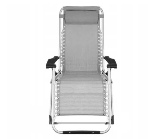 Шезлонг складаний Bonro BG-007, 173 х 47 х 111 см - сірий