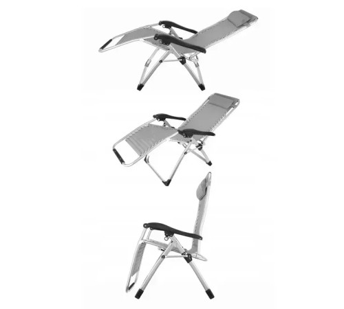 Шезлонг складаний Bonro BG-007, 173 х 47 х 111 см - сірий