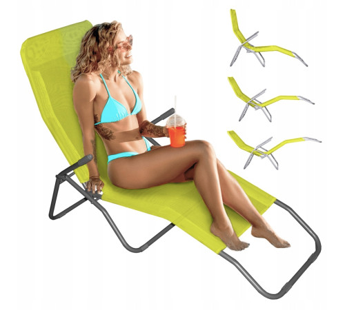 Крісло-шезлонг Jumi розкладний 166 х 57 х 100 см - зелений