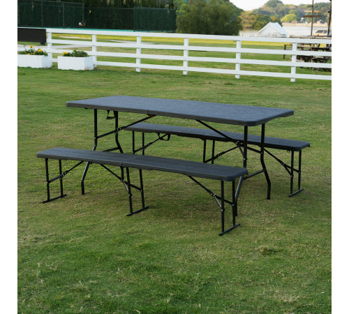 Лавка розкладна NILS CAMP NC3404, 183 х 28 х 43 см, чорна