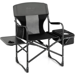 Крісло для кемпінгу Costway 113 x 56 x 98 см - чорно-сіре