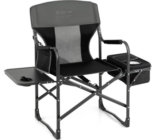 Крісло для кемпінгу Costway 113 x 56 x 98 см - чорно-сіре
