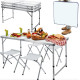 Стіл туристичний розкладний Jumi Economix з 4 стільцями 120 х 60 см - білий