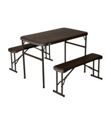  Стіл і дві лавки LIFETIME 80424, 106 х 60,9 х 73,6 см - коричневий