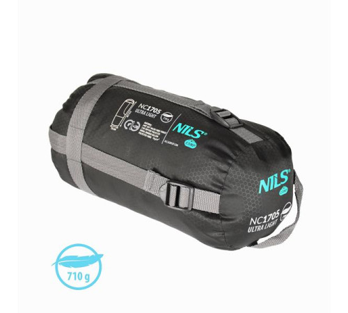 Спальний мішок ультра легкий 710г NILS CAMP NC1705 чорний Спальний мішок ультра легкий 710г NILS CAMP NC1705 чорний