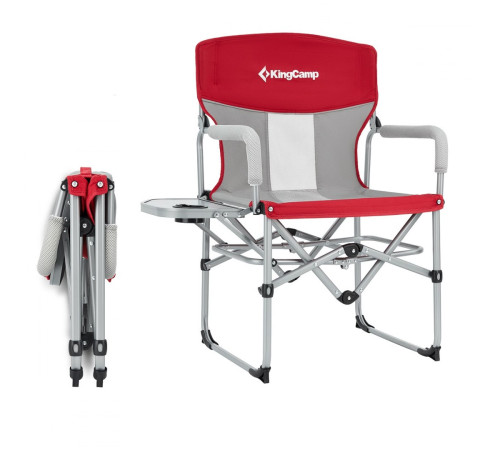 Крісло кемпінгове розкладне KING CAMP Director 92 x 60 x 44 см - червоно-сіре
