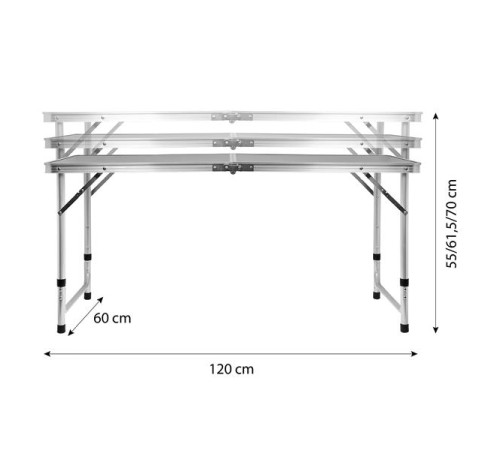 Стіл кемпінговий розкладний NILS CAMP NC1605, темно-сірий