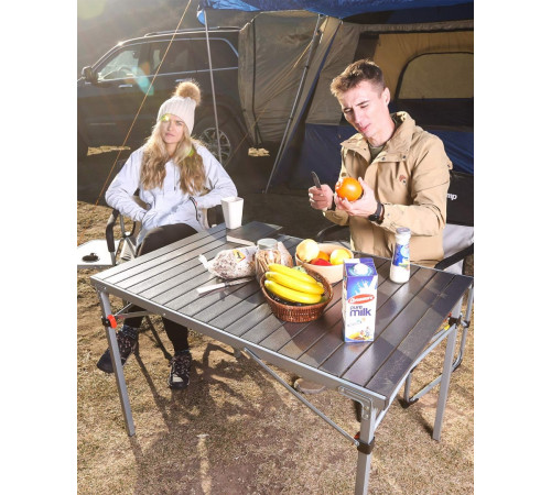 Стіл кемпінговий розкладний KING CAMP для 4-6 осіб 100 x 70 см - чорний