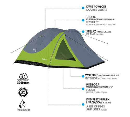 NC6006 ЗЕЛЕНО-СІРИЙ КЕМПІНГОВИЙ НАМЕТ DISCOVERY NILS CAMP NC6006 ЗЕЛЕНО-СІРИЙ КЕМПІНГОВИЙ НАМЕТ DISCOVERY NILS CAMP