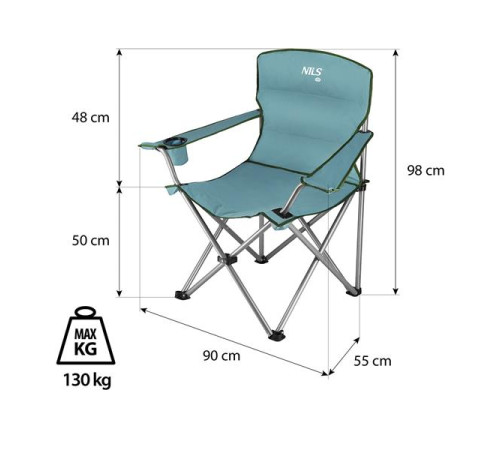 Крісло для кемпінгу NILS CAMP NC3079 бірюзовий Крісло для кемпінгу NILS CAMP NC3079 бірюзовий