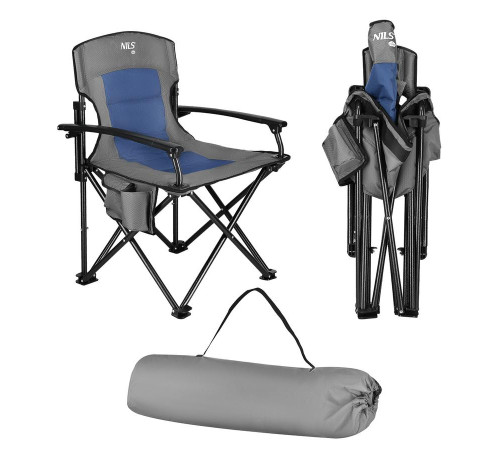 Крісло для кемпінгу NILS CAMP NC3075, сіро-синє