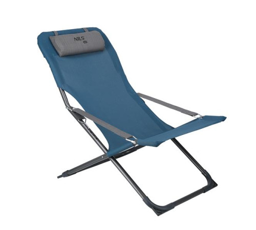 Крісло для кемпінгу NILS CAMP NC3022, 132 х 60 х 15 см - синє