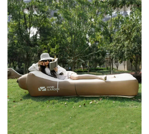 Диван надувний (ламзак) Mobi Garden Air Bed Pro NX20663018, бежево-коричневий