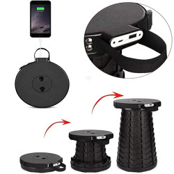 Крісло телескопічне з павербанком WCG (похідний стілець) чорне