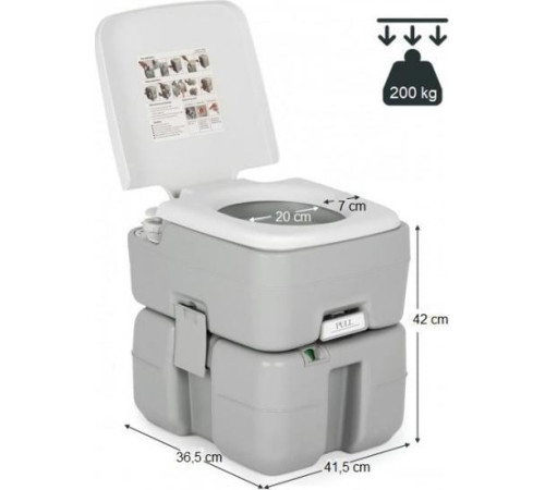 Туалет портативний туристичний Costway з поршневим насосом