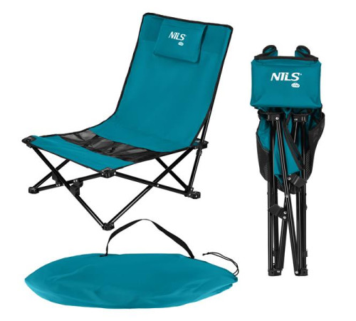 Крісло для кемпінгу NILS CAMP NC3306, синьо-чорне