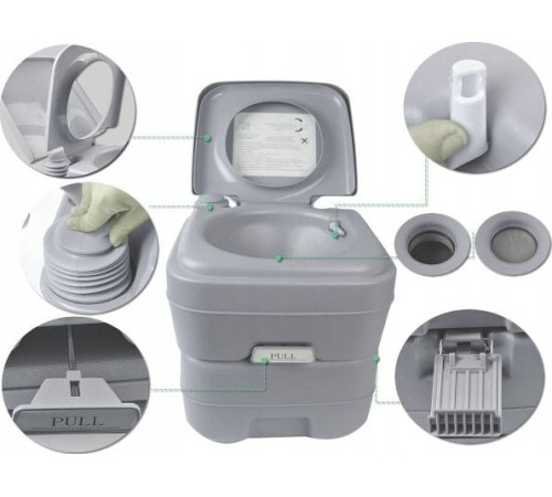 Портативний туристичний туалет зі зливом 20 л Costway