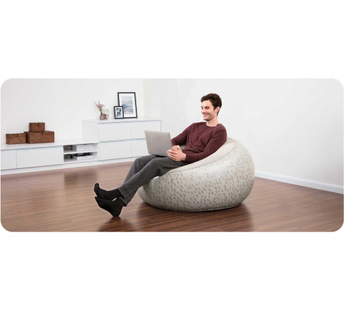 Крісло надувне Bestway 75052 112 x 112 x 66 см, сіре