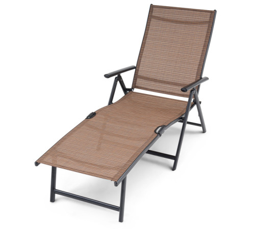 Шезлонг з алюмінієвою рамою DiVolio Bolzano 177 х 61 х 65 см - коричневий
