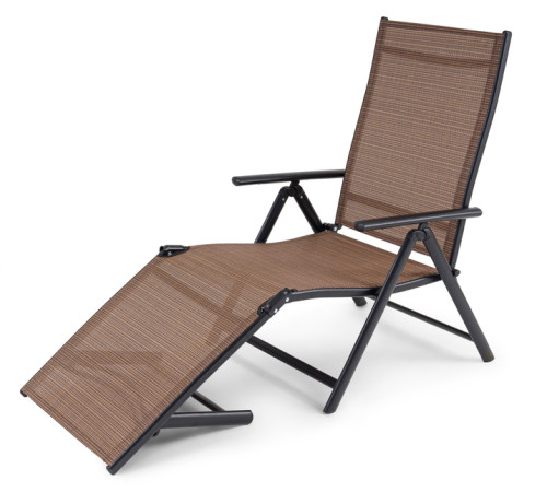 Шезлонг з алюмінієвою рамою DiVolio Bolzano 177 х 61 х 65 см - коричневий