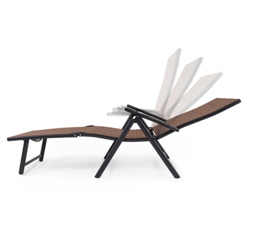 Шезлонг з алюмінієвою рамою DiVolio Bolzano 177 х 61 х 65 см - коричневий