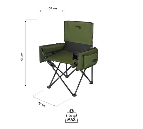 Крісло для кемпінгу NILS CAMP NC3703, зелене