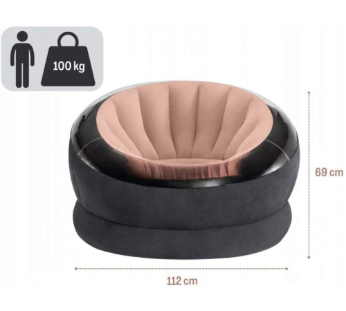 Крісло надувне INTEX 68582 112x109x69 см, коралове Крісло надувне INTEX 68582 112x109x69 см, коралове