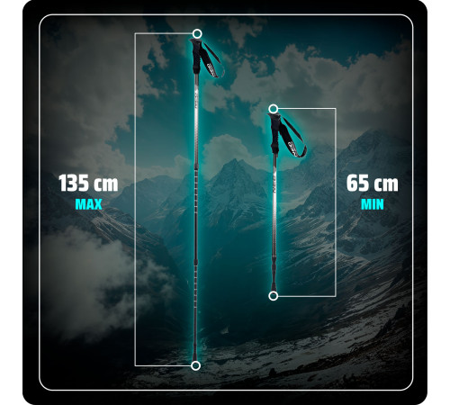 Трекінгові палиці Neo-Sport NS-381, сріблястий