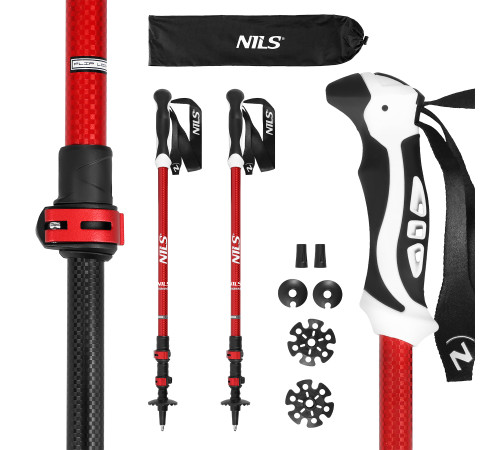 Трекінгові палиці NILS TK8601, червоні