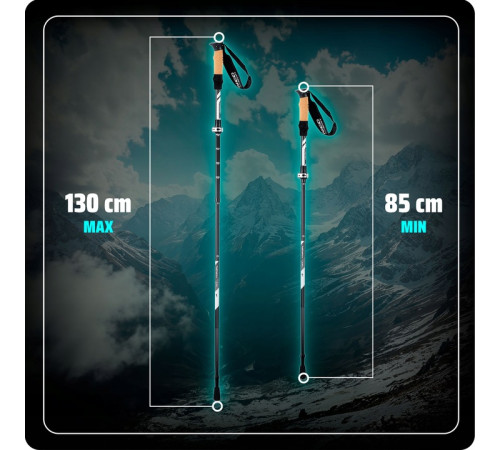 Трекінгові палиці Neo‑Sport NS‑382, чорні