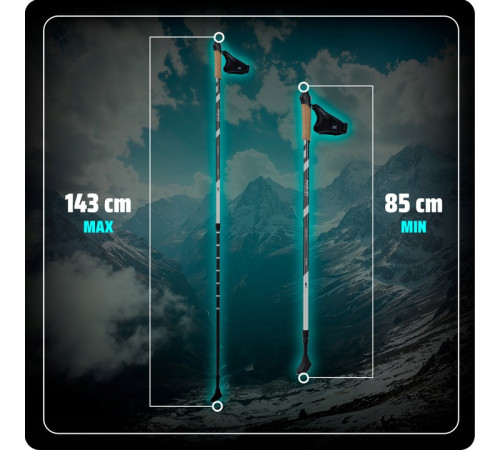 Трекінгові палиці Neo‑Sport NS‑383, чорні